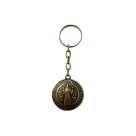 CH412000 - Chaveiro São Bento Metal Ouro Velho - 9x3,5cm