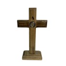 CU760037- Crucifixo de Mesa São Bento Madeira - 19x10cm (2953)