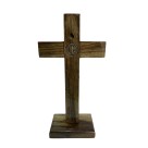 CU760055 - Crucifixo de Mesa São Bento Madeira - 25x13cm (5954)