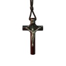 CC360650 - Cordão c/ Crucifixo Madeira São Bento - 43cm
