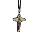 CC373200 - Cordão c/ Cruz da Unidade Jesus e Maria Madeira Resinada - 42,5cm