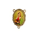 ET1953020 - Entremeio Santa Luzia Dourado Duplo Resinado  1un. - 3,2x2,2cm