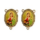 ET1953020 - Entremeio Santa Luzia Dourado Duplo Resinado  1un. - 3,2x2,2cm