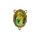 ET1953025 - Entremeio Mãe Rainha Dourado Duplo Resinado  1un. - 3,2x2,2cm
