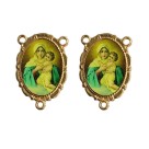 ET1953025 - Entremeio Mãe Rainha Dourado Duplo Resinado  1un. - 3,2x2,2cm