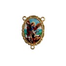 ET1953660 - Entremeio São Miguel Arcanjo Dourado Duplo Resinado 1un. - 3,2x2,2cm