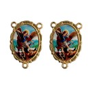 ET1953660 - Entremeio São Miguel Arcanjo Dourado Duplo Resinado 1un. - 3,2x2,2cm