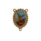 ET1954600 - Entremeio São Miguel Arcanjo Dourado Resinado 1un. - 3,5x2,4cm