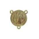 ET1630025 - Entremeio Medalha de São Bento Dourada - 3,5x2,5cm