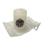 VE750322 - Vela Divino Espírito Santo c/ Pingente Níquel Envelhecido - 6x4cm