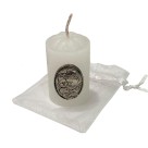 VE750300 - Vela Sagrada Família c/ Pingente Níquel Envelhecido - 6x3,5cm