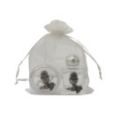 KT112285 - Kit Primeira Eucaristia c/ Caixinha de Acrílico, Dezena e Garrafa de Água Benta - 10ml