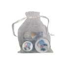 KT75435 - Kit Batismo Menino c/ Caixinha de Acrílico, Dezena e Garrafa de Água Benta - 10ml