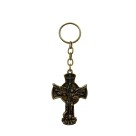 CH413100 - Chaveiro São Miguel Arcanjo Metal Ouro Velho - 11x4cm