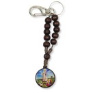 CH7601111 - Chaveiro N. Sra de Fátima Dezena Madeira - 14x2,6cm