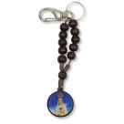 CH7601111 - Chaveiro N. Sra de Fátima Dezena Madeira - 14x2,6cm
