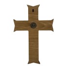 CW760260 - Crucifixo de Parede São Bento Madeira - 27X18cm