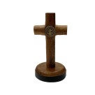 PD610500 - Pedestal Para Carro Crucifixo Medalha de São Bento - 7x3,6cm