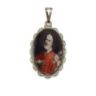 MD128434 - Medalha São Felipe Neri Rendada Níquel - 5x2,5cm