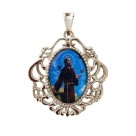 MD129491 - Medalha São Francisco de Assis Camafeu Níquel - 4,5x4cm