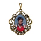 MD129640 - Medalha Beato Carlo Acutis Camafeu Ouro Velho - 4,5x4cm