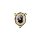 ET1952004 - Entremeio Santa Rita de Cássia Dourado Resinado 1un. - 2,7x2,2cm