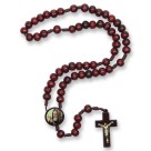 TE940461P12 - Terço São Padre Pio de Pietrelcina Madeira c/ 12un. - 37cm