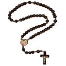 TE940510P12 - Terço Jesus Misericordioso Madeira c/ 12un. - 37cm