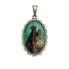 MD128170 - Medalha N. Sra. Do Brasil Rendada Níquel - 5x2,5cm