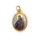MD103009P10 - Medalha de Alumínio Oval Dourada c/ 10un. N. Sra. Auxiliadora - 2X1,3cm
