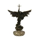 AO295095 - Pedestal São Miguel Arcanjo Metal Ouro Velho - 12x9cm (501)