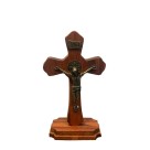 CU760661 - Crucifixo de Mesa São Bento Madeira - 14,5x8,5cm