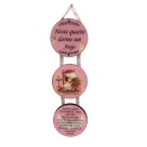 DE722432 - Móbile Anjo da Guarda Rosa MDF Resinado - 26x7cm