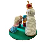 IM2030009 - Imagem de Crochê N. Sra. De Fátima c/ Pastorinho - 20,5x20cm