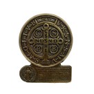 AO295054 - Pedestal Medalha de São Bento Metal - 9x7,5cm (82)
