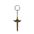 CH413150 - Chaveiro Espada de  São Miguel Arcanjo Metal Ouro Velho - 12x4cm (215)
