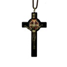 CC360999 - Cordão c/ Crucifixo Madeira São Bento - 44cm