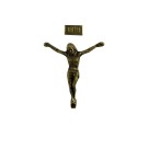 JC831215 - Jesus Cristo + INRI Metal Ouro Velho- 8X6cm (04)