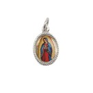 MD102407P20 - Medalha de Alumínio Oval Prata c/ 20un. N. Sra. De Guadalupe - 1,5x1cm