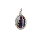 MD102408P20 - Medalha de Alumínio Oval Prata c/ 20un. N. Sra. De Lourdes - 1,5x1cm