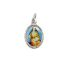MD102450P20 - Medalha de Alumínio Oval  Prata c/ 20un. Santa Mônica - 1,5x1cm