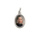 MD102525P20 - Medalha de Alumínio Oval Pequena Prata c/ 20un. São João Bosco - 1,5x1cm