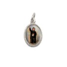 MD102550P20 - Medalha de Alumínio Oval Pequena Prata c/ 20un. Santo Ivo - 1,5x1cm
