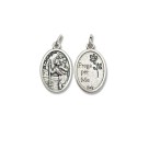 MD1180210P2 - Medalha São Cristóvão Italiana Oval Prateada c/ 2un. - 2,5x1,7cm