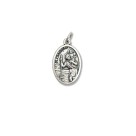 MD1180210P2 - Medalha São Cristóvão Italiana Oval Prateada c/ 2un. - 2,5x1,7cm