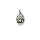 MD1180310P2 - Medalha Anjinho Pensador Italiana Oval Prateada c/ 2un. - 2,5x1,6cm