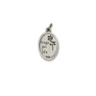 MD1180310P2 - Medalha Anjinho Pensador Italiana Oval Prateada c/ 2un. - 2,5x1,6cm
