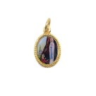 MD102013P20 - Medalha de Alumínio Oval Dourada c/ 20un. N. Sra. De Lourdes - 1,5x1cm
