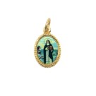 MD102025P20 - Medalha de Alumínio Oval Dourada c/ 20un. Santa Edwiges - 1,5x1cm