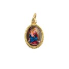 MD102032P20 - Medalha de Alumínio Oval Dourada c/ 20un. N. Sra. Do Rosário - 1,5x1cm